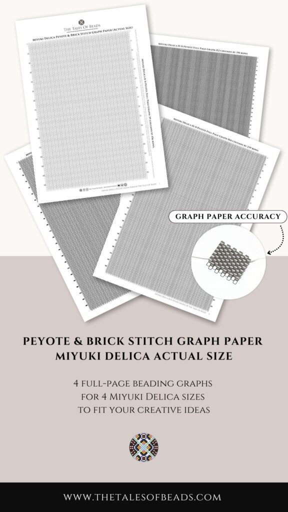 Beading graphs for peyote and brick stitch - Miyuki Delica actual size