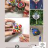 Examples of finished peyote pods made using peyote pod graph paper