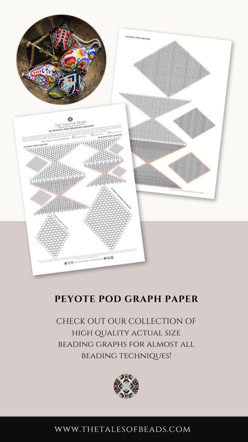 Preview of the pages of the beading graphs for peyote pods