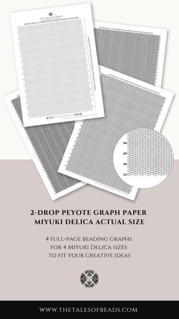 Beading graphs for 2-drop peyote stitch - Miyuki Delica actual size