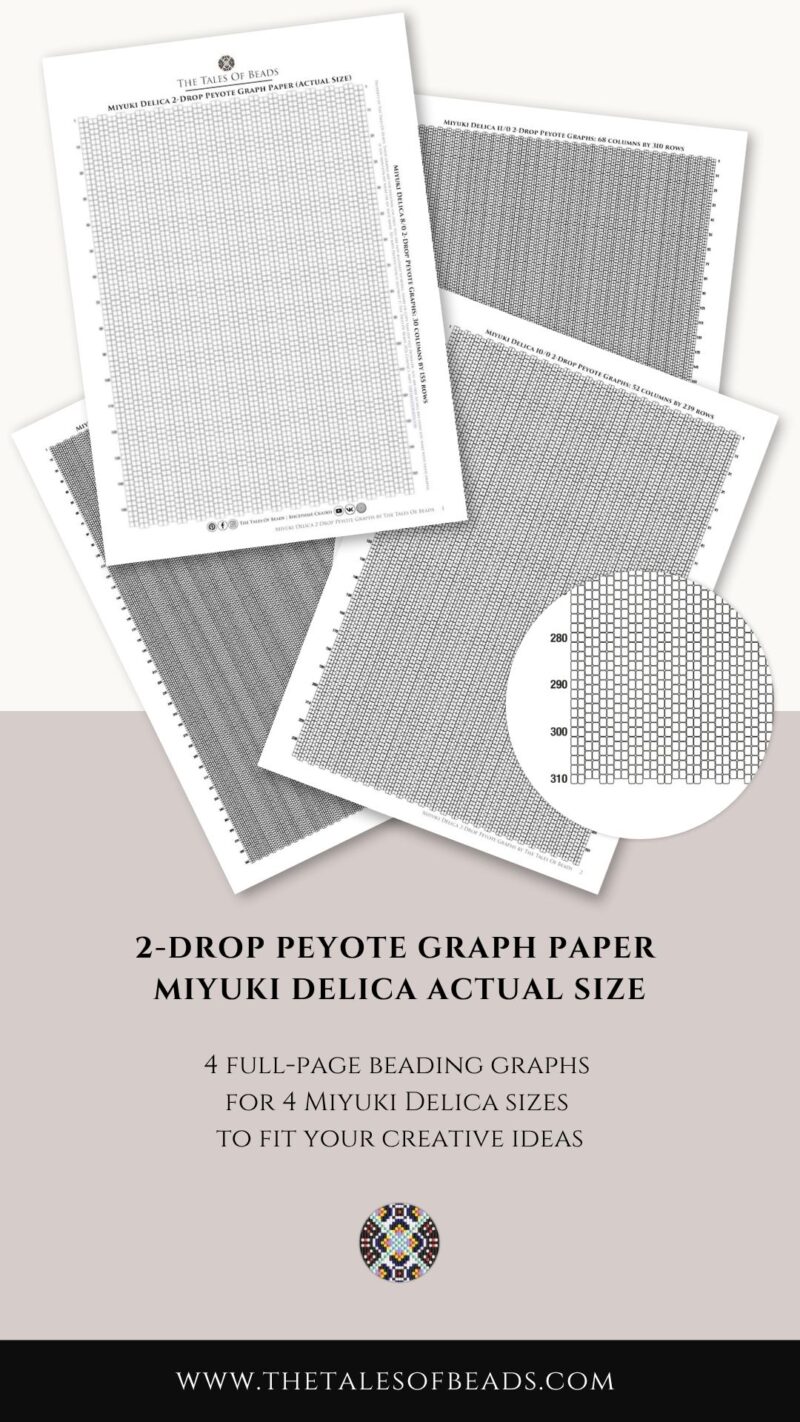 two-drop-peyote-beading-graphs-actual-size Beading graphs for 2-drop peyote stitch - Miyuki Delica actual size
