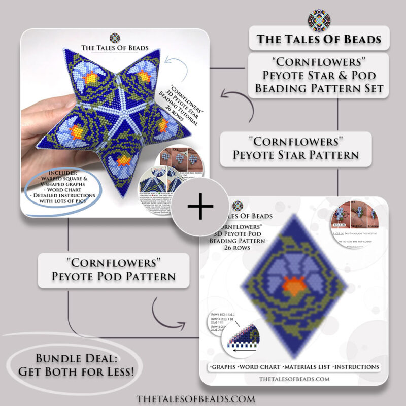 2 matching beaded ornaments PDF patterns in one bundle