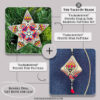 Fairground beaded star and pod set, matching peyote stitch ornaments
