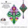 A purple, blue and yellow peyote pod beading pattern contents preview