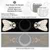 a beading pattern for a peyote bracelet with moths and crescent moon