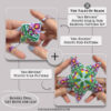 Iris Reverie peyote star and pod set, matching beaded ornaments
