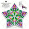 A collage showing an Art Nouveau-inspired peyote star beading graph preview and pattern extracts
