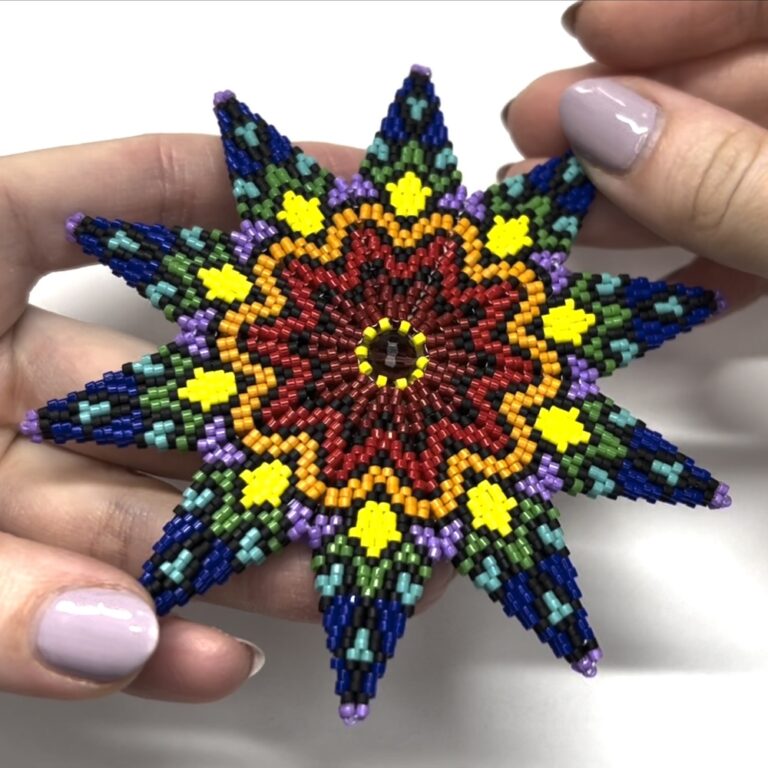 🌈 Kaleidoscope: A Free 2-Drop Peyote Star Pattern + Video Tutorial