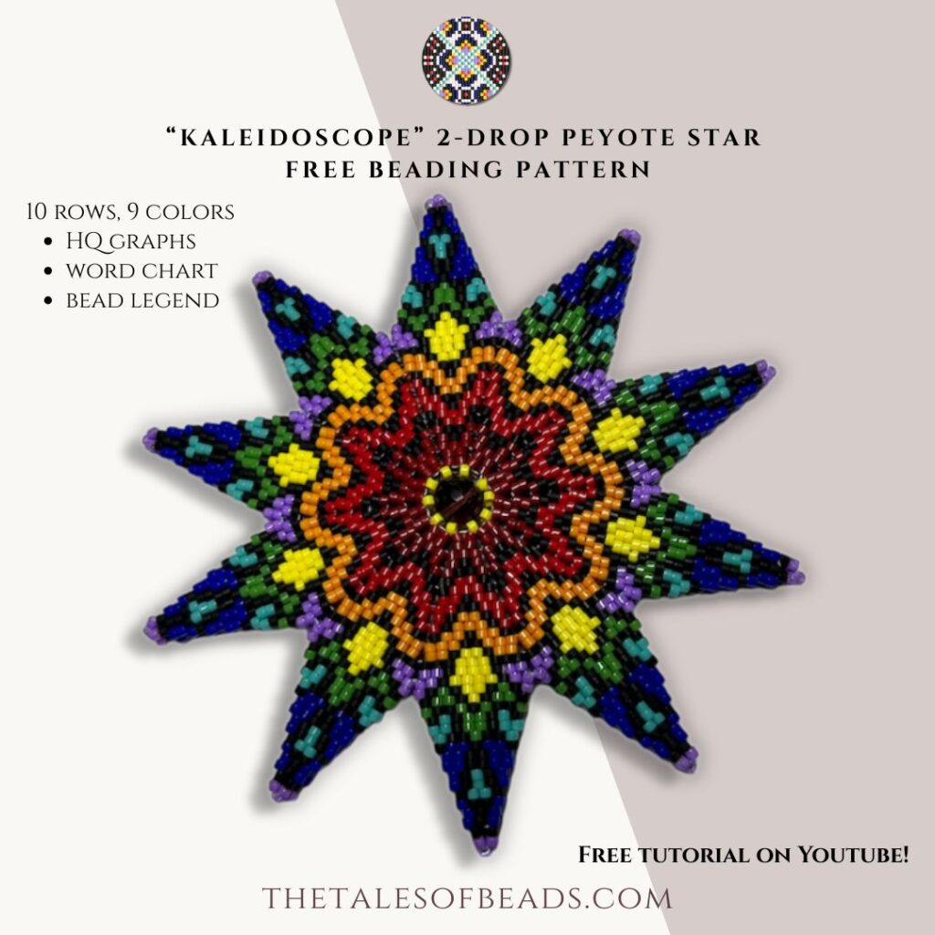Free 2-Drop Peyote Star Pattern - Kaleidoscope